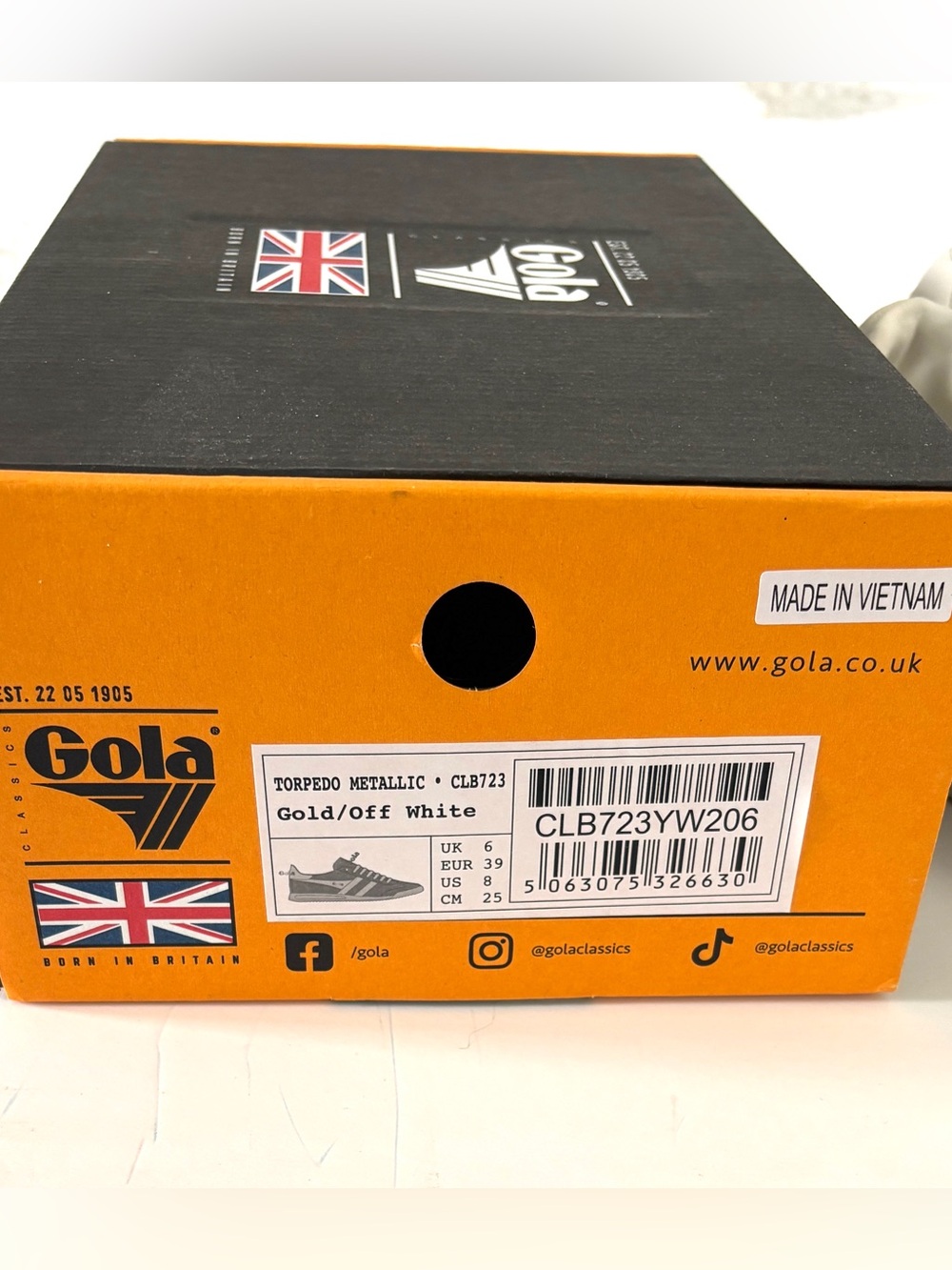 Anthropologie X Gola Torpedo Sneakers in Gold - Size 8 - Picture 5 of 6